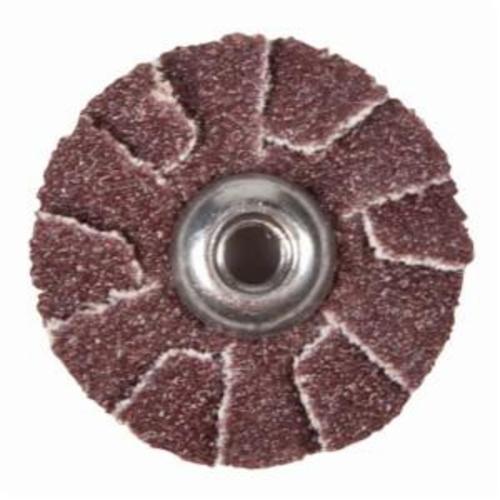Overlap Quick-Change Slotted Coated Abrasive Disc, 1 in Dia, 120 Grit, Medium Grade, Aluminum Oxide Abrasive, Cotton Backing