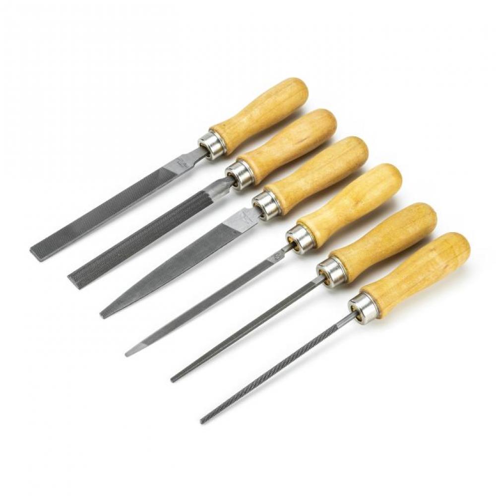 6 Pc. 4" Assorted American Pattern File Set With Wooden Handles
