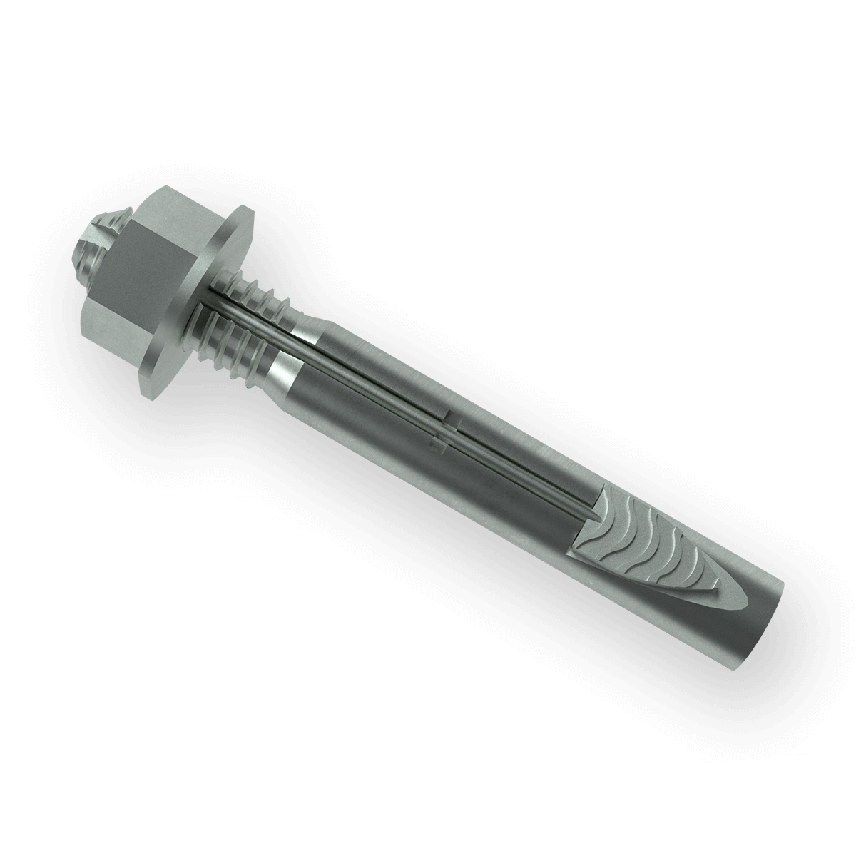 Concrete Wedge Expansion Anchor – 1/2" Dia x 3-1/2" OAL, Steel, Zinc, Hex Head