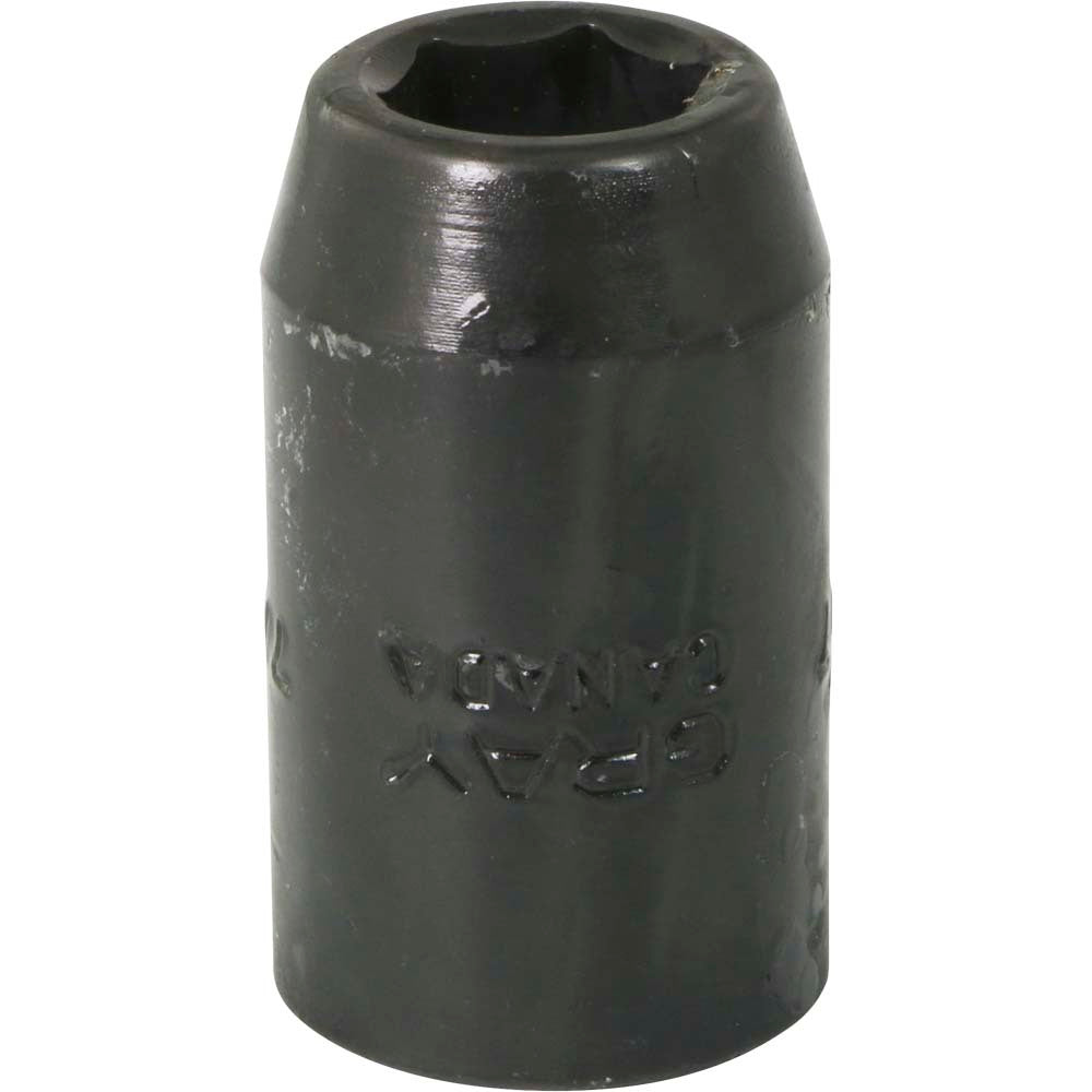 Impact Socket - 1/2" Drive, 7/16" Hex, 6-Point - Durable