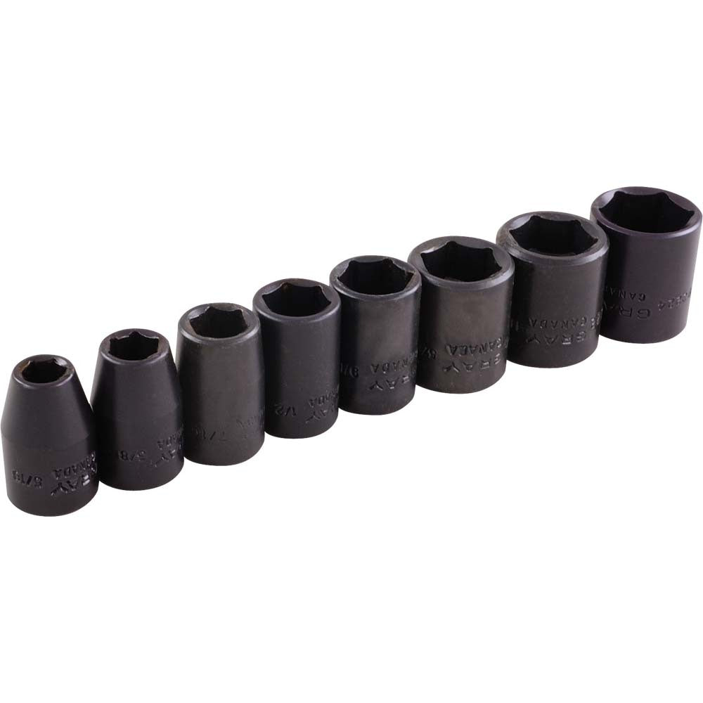 Coffret de douilles à choc 6 pans 8 pièces
