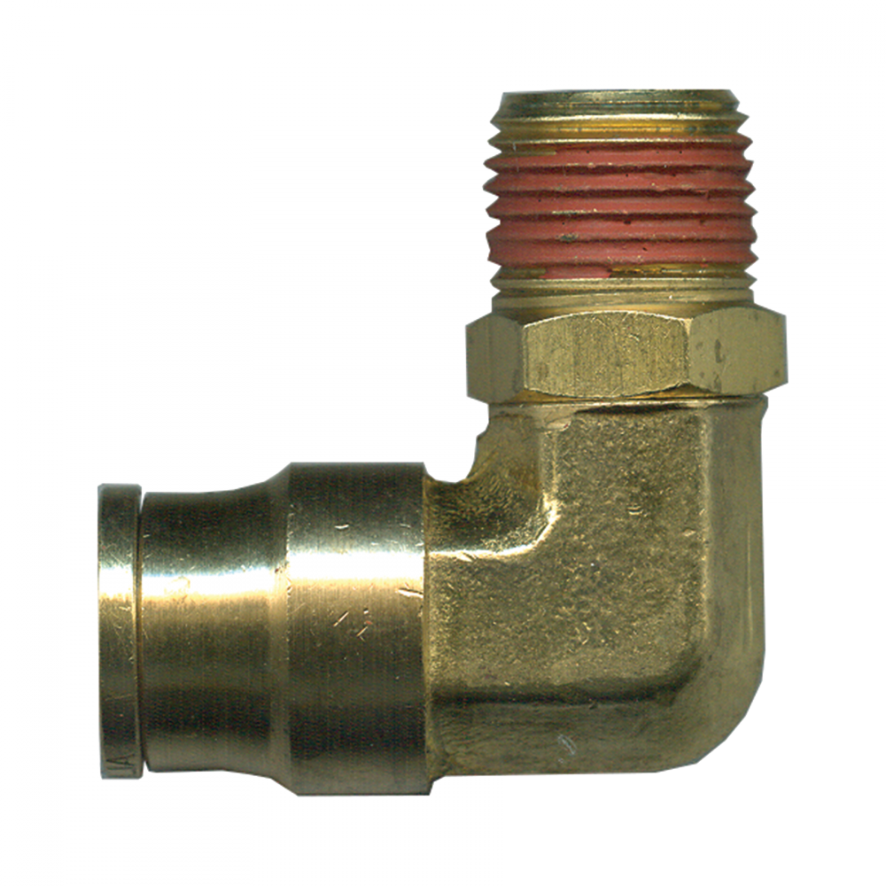 90° Male Push-To-Connect Pipe Swivel Elbow, Brass, 3/8 Tube x 1/4 NPT Swivel