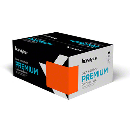 Sacs à ordures, léger, 0.65Mil, noir, 22''x24'', 500/cs