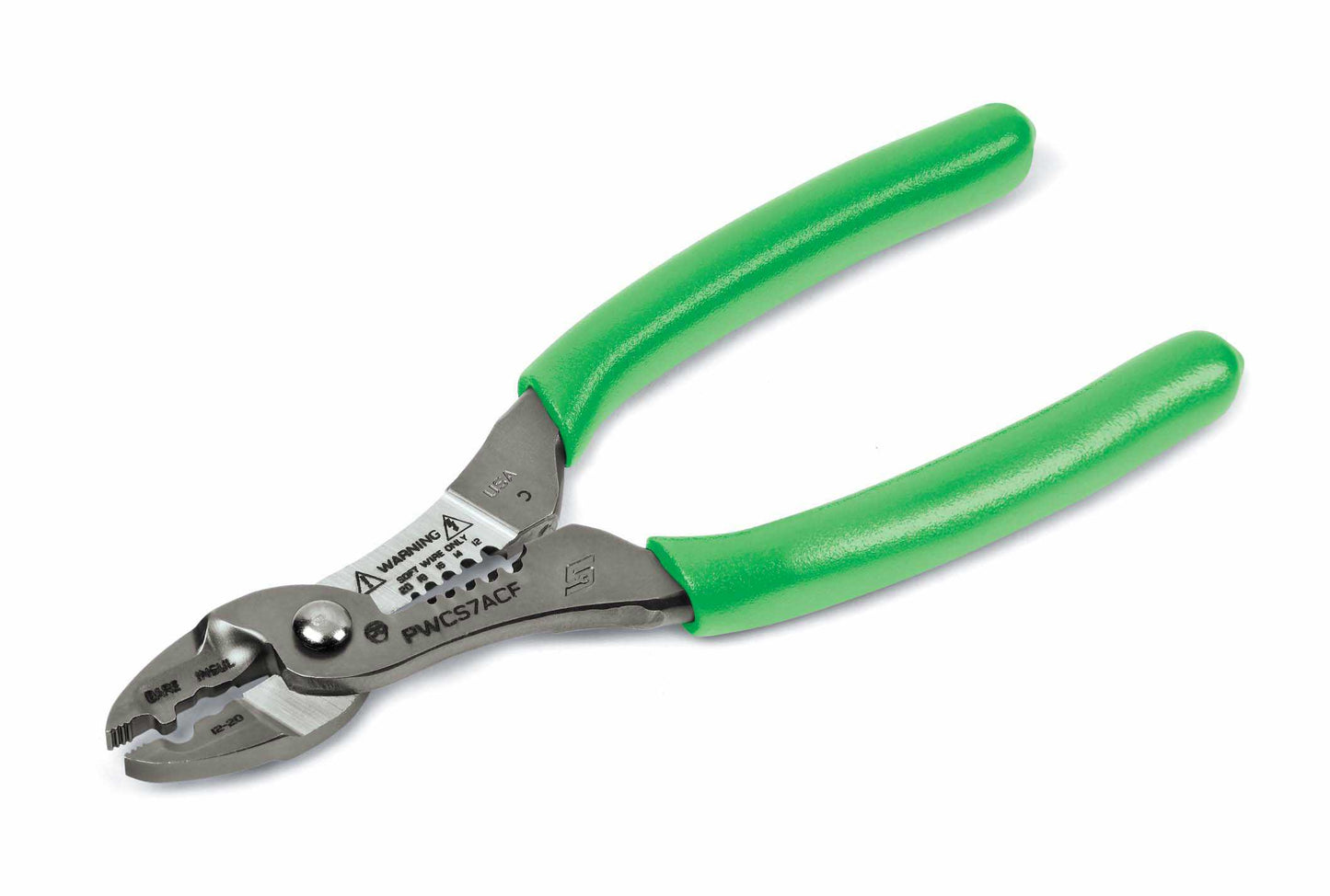 Pince à dénuder/couper/sertir les fils de 7 po (verte)