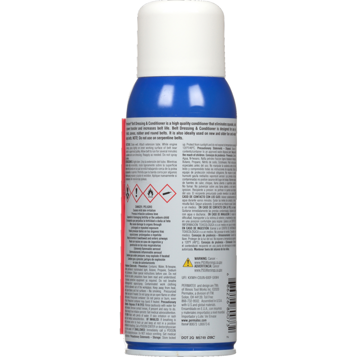 Conditionner de Courroie Permatex®, 120DA, 340g, Aérosol