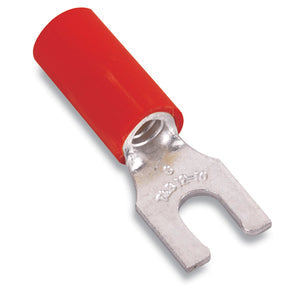 Nylon Locking Fork Terminal 22-16 No8 Red
