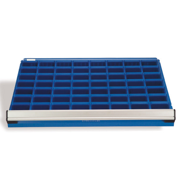 Plastic Bin Cups for Drawers, Blue, 4"W x 3"D x 3"H