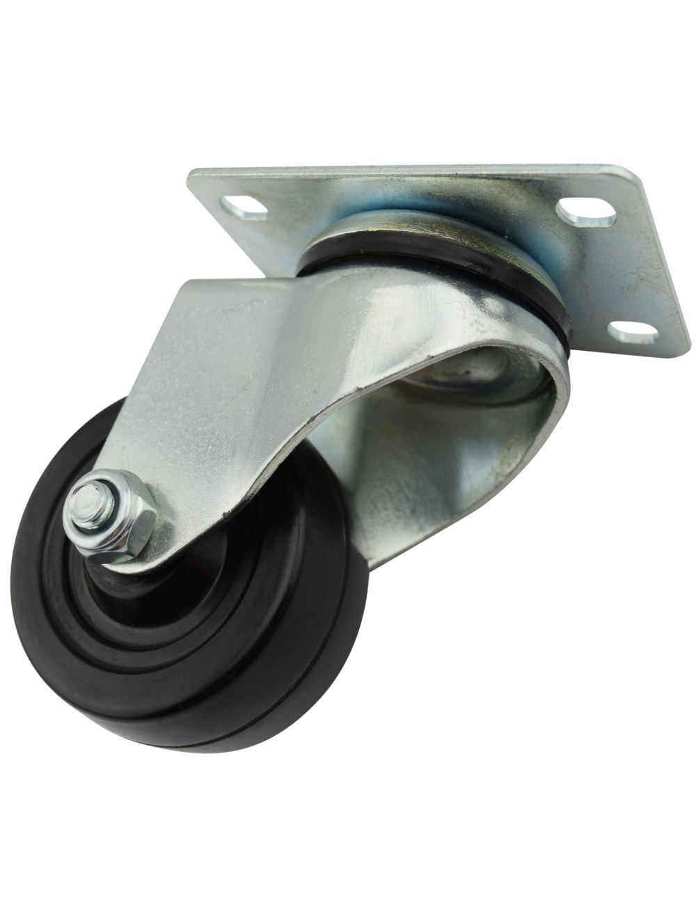 3" X 1.1/4" Wide Black Hard Rubber Caster 220lbs Capacity Swivel