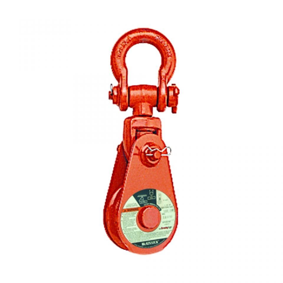 Poulie ouvrante McKissick® avec manille, réa simple, L-160, acier allié forgé, 12 dents, 5/8" - 3/4"