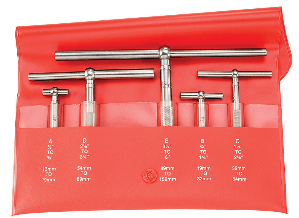 Telescoping Gage Set 1/2 - 6"/13-150mm Range 2-3/8 - 3-1/4"/60-82mm Handle Length