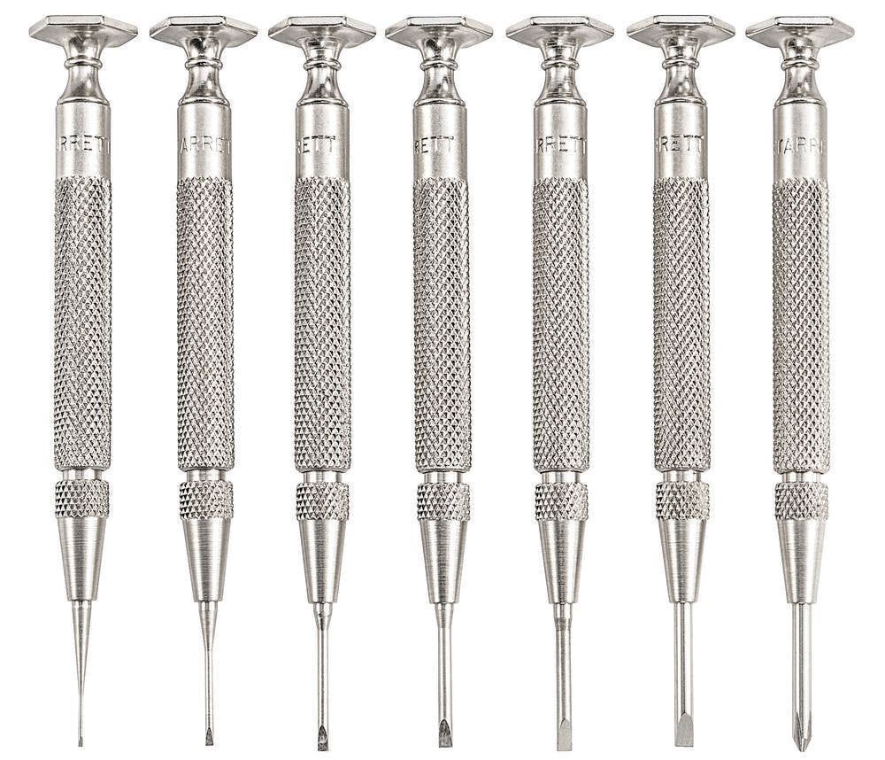 Jewelers Screwdriver Set Seven Pieces (.025, .040, .055, .070, .080, .100) And #0 Phillips