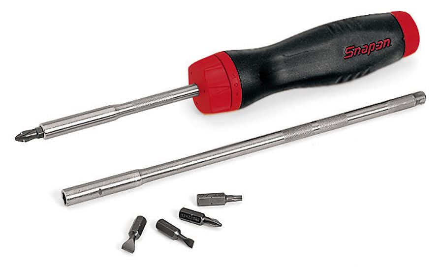 Jeu de 8 tournevis à cliquet à poignée souple (rouge)