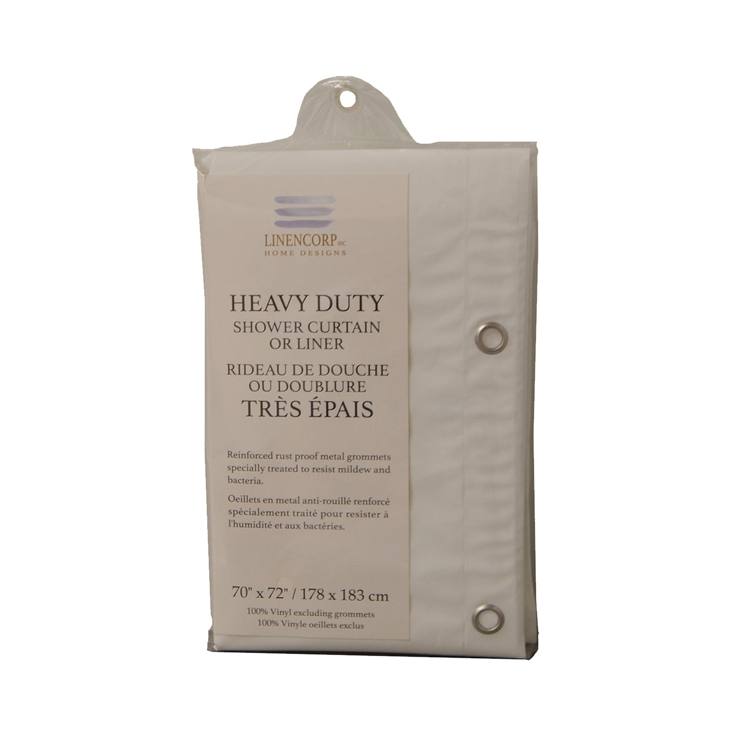 Rideau ou doublure de douche en matière lourde, blanc