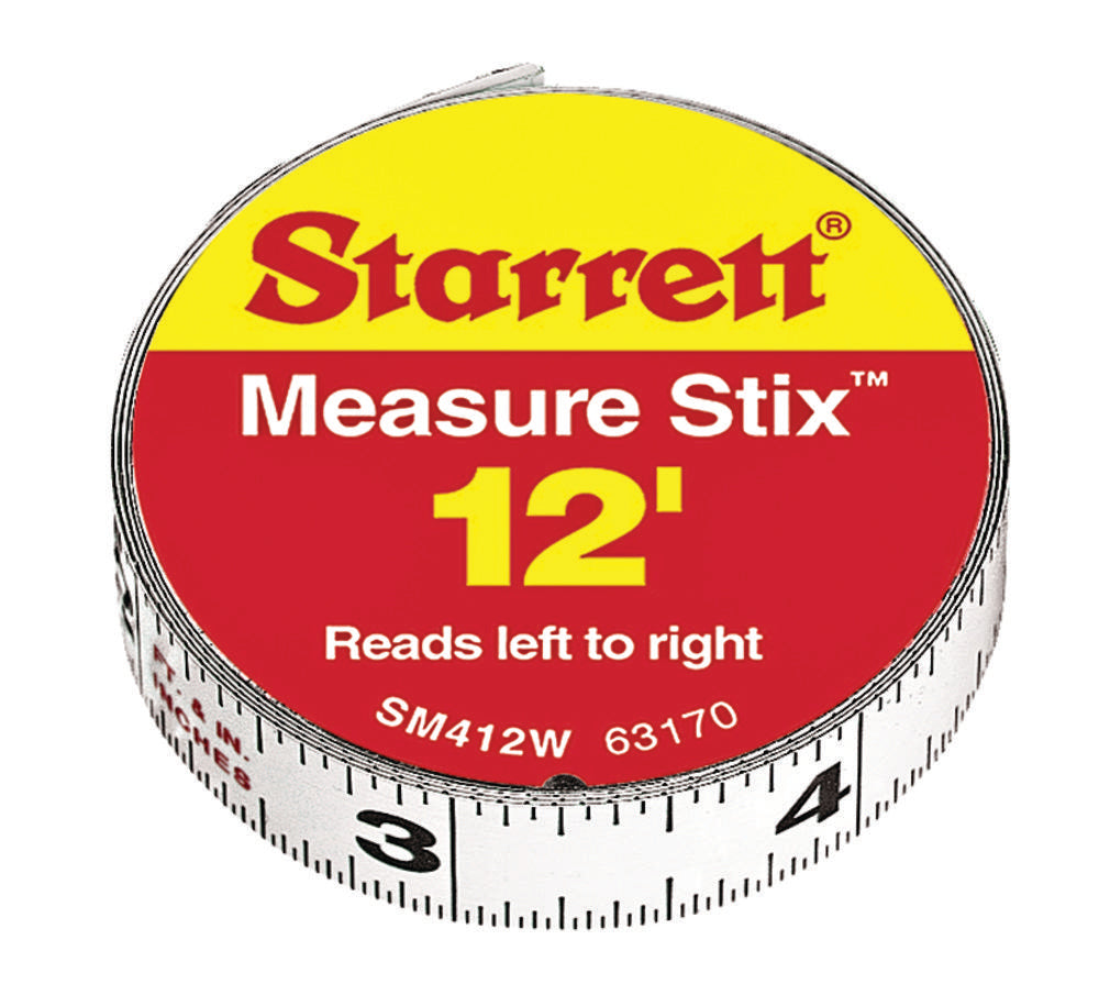 1/2" x 12 pieds Mesure Stix anglais de gauche à droite