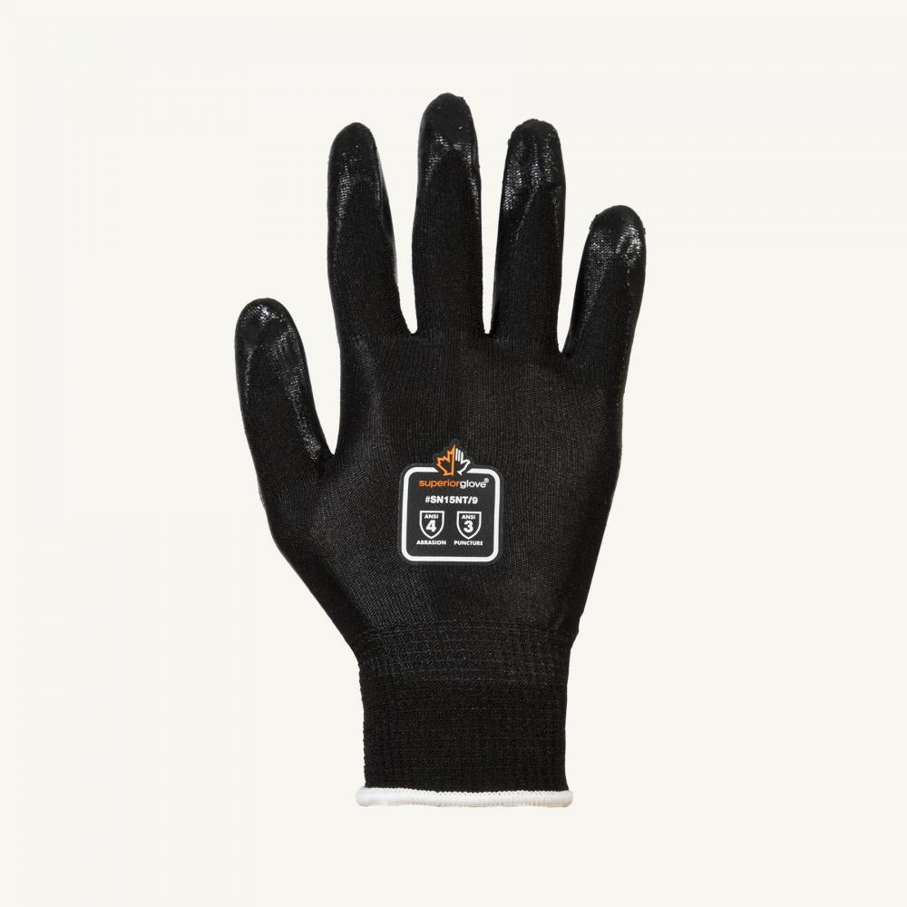 Glove, Knit Polyester, Nitrile palm, Size: 9