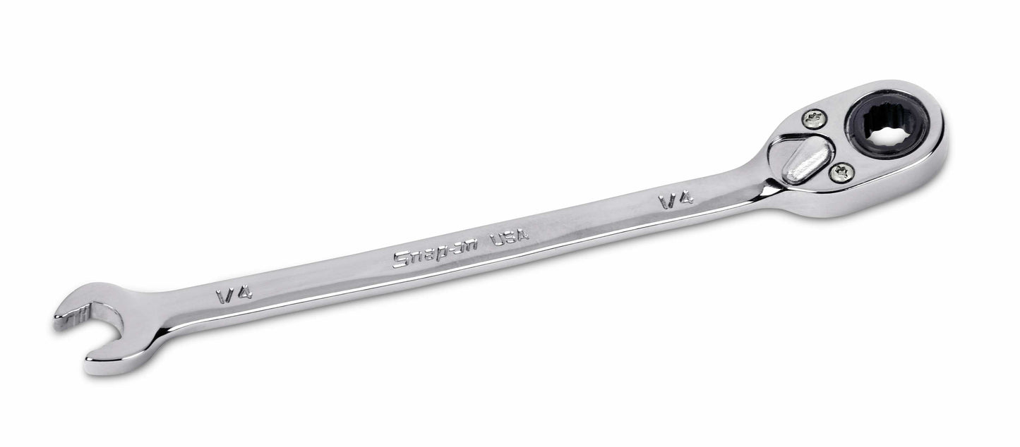 1/4" 12-Point SAE Flank Drive® Plus Reversible Ratcheting Box Combination Wrench