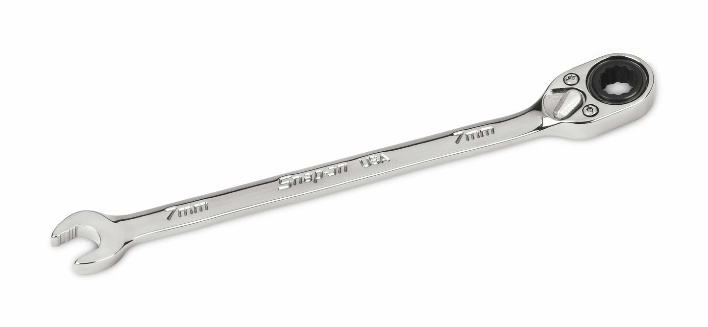 7 mm 12-Point Flank Drive® Plus Reversible Ratcheting Combination Wrench