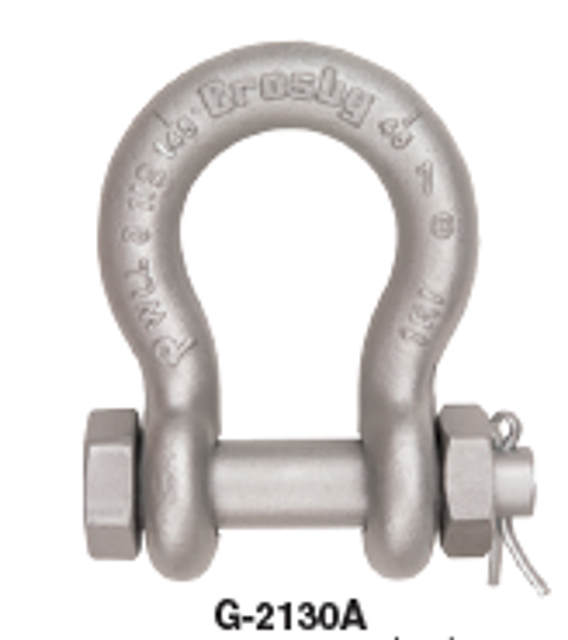 Crosby® G-2130A Alloy Bolt Type Anchor Shackles Grade 8, Forged Alloy Steel, 1-1/4"