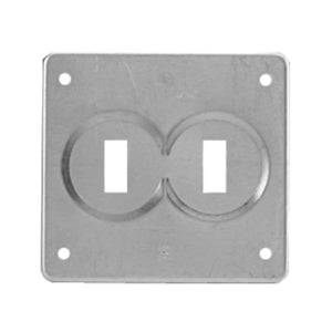 Couvercle aluminium pour deux interrupteurs