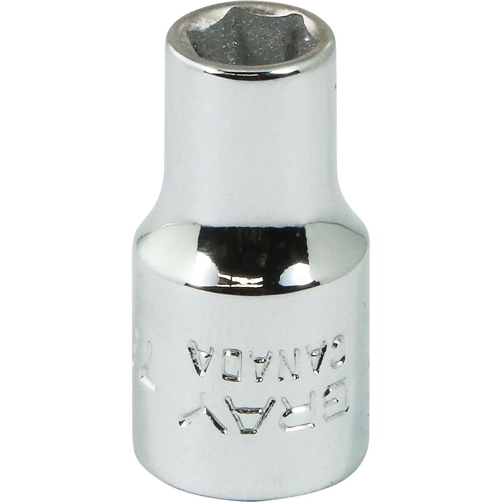 Douille - Chromée, entraînement 1/4", 7/32", 6 pans