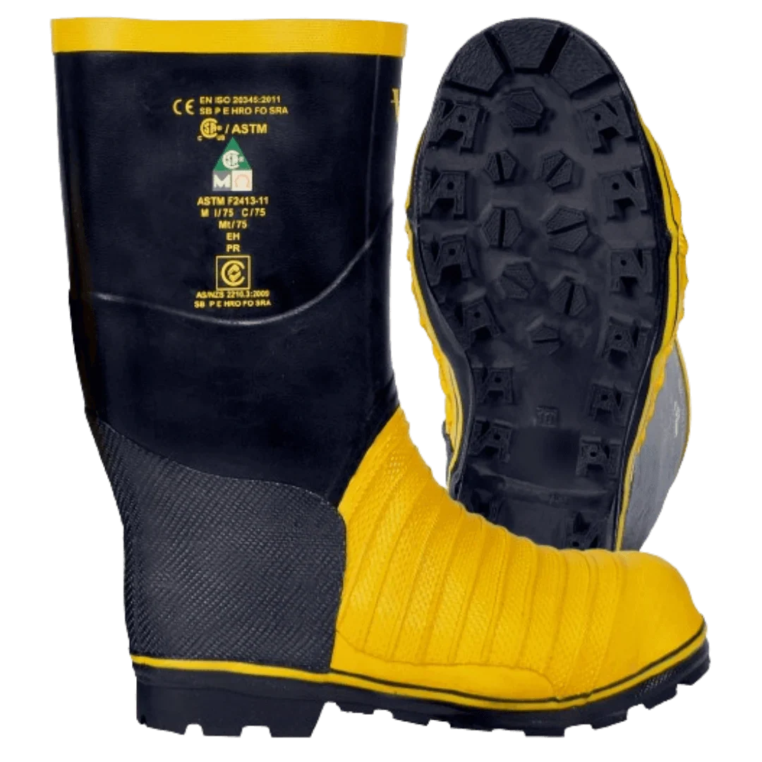 Bottes Viking® Miner 49er, noires et jaunes, caoutchouc, 7M