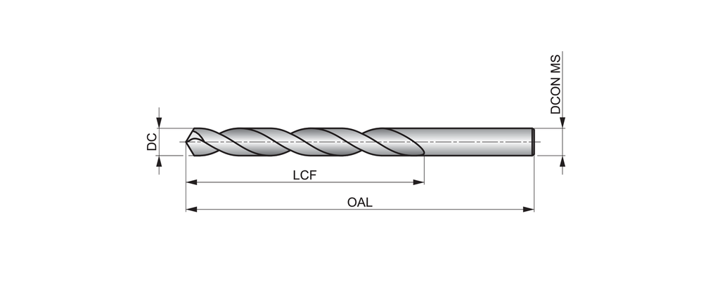 A012 HSS BRT/TiN 118D PS JL Drill ANSI 19/64 inch