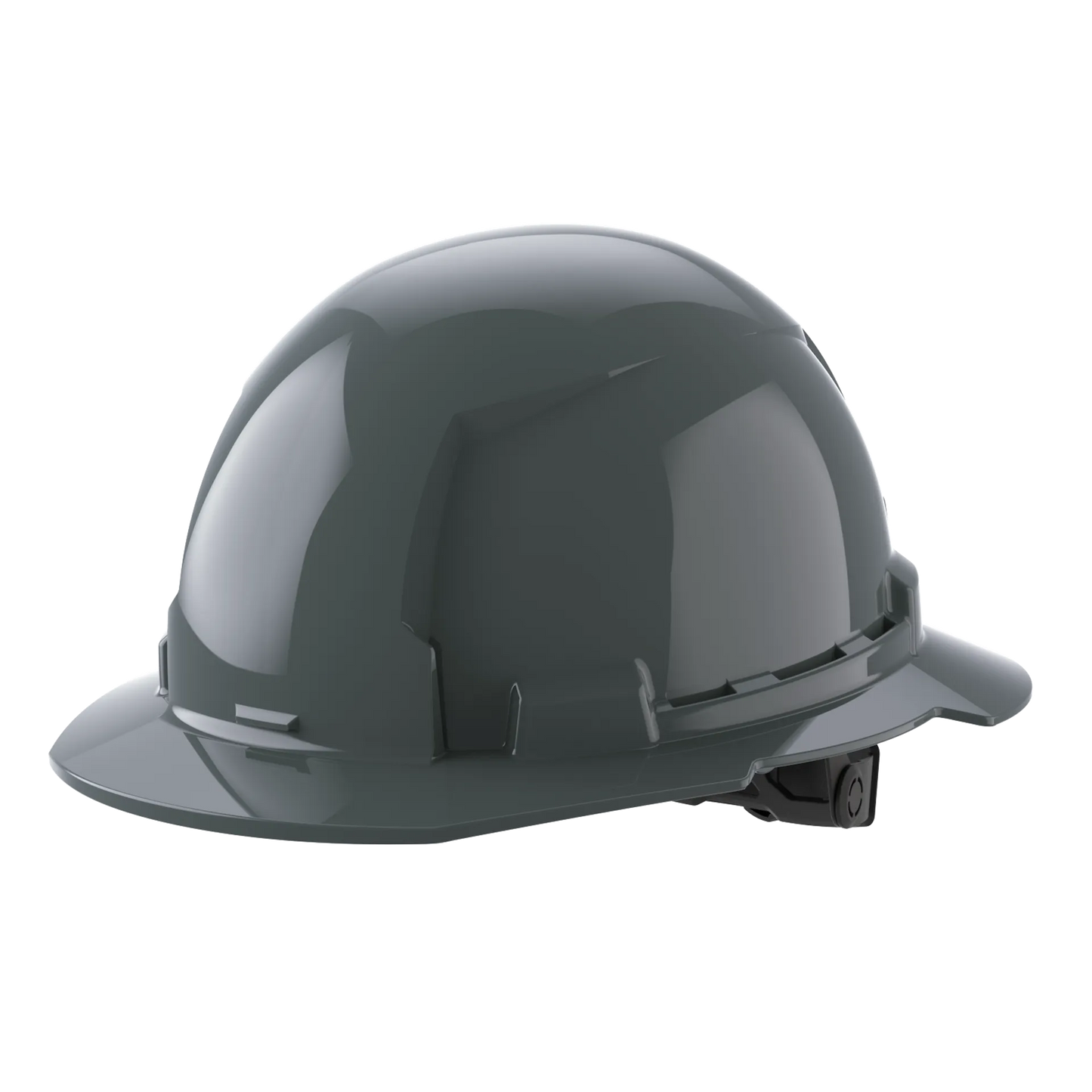 Bolt™ Full Brim Hard Hat White/6pt Ratcheting Suspension - Type 1, Class e, Gray