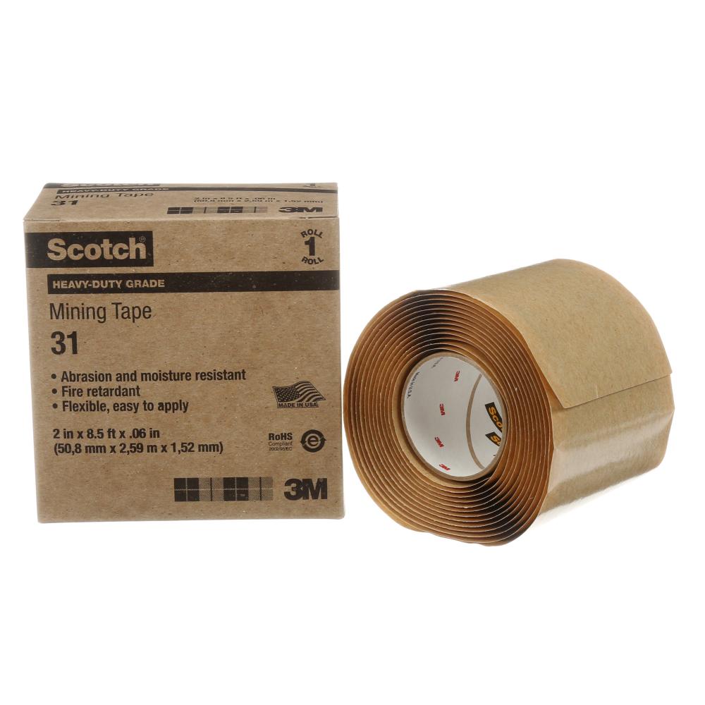 Ruban minier robuste Scotch®, 31, noir, 60 mil (1,52 mm), 2 po x 8,5 pi (50,8 mm x 2,6 m)