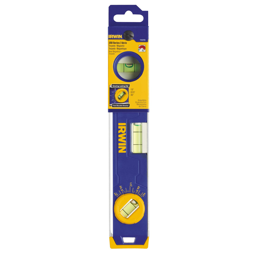 IRWIN 150 Magnetic Torpedo Level, 9-Inch, Blue