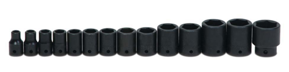 Jeu de 14 douilles à choc peu profondes SAE à 6 pans, entraînement 1/2"