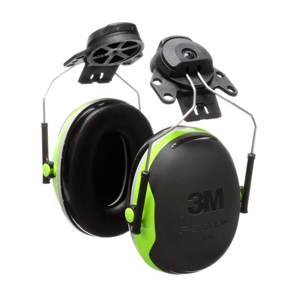 Cache-oreilles 3M™ PELTOR™ série X, X4P3E, casque de sécurité attaché