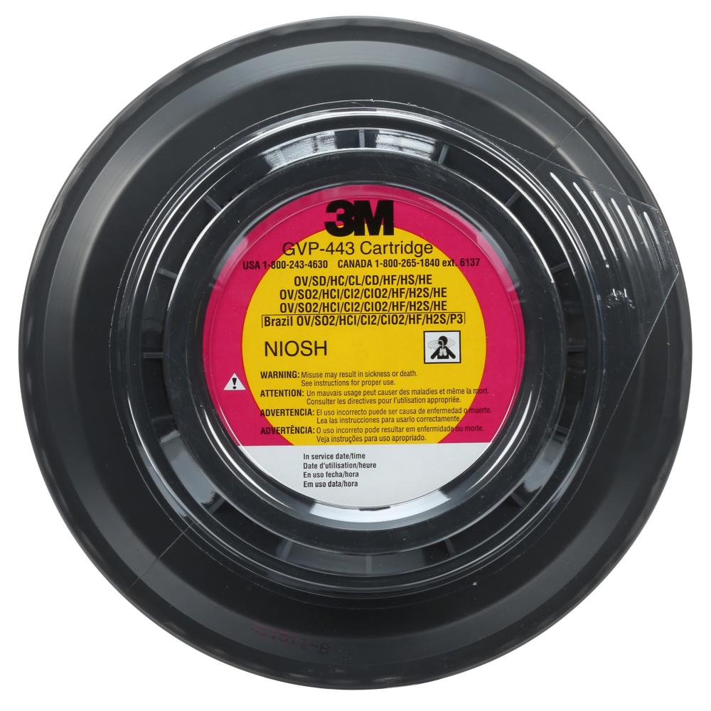 Cartouche haute efficacité (HE) contre les vapeurs organiques/gaz acides 3M™, GVP-443, 6/caisse