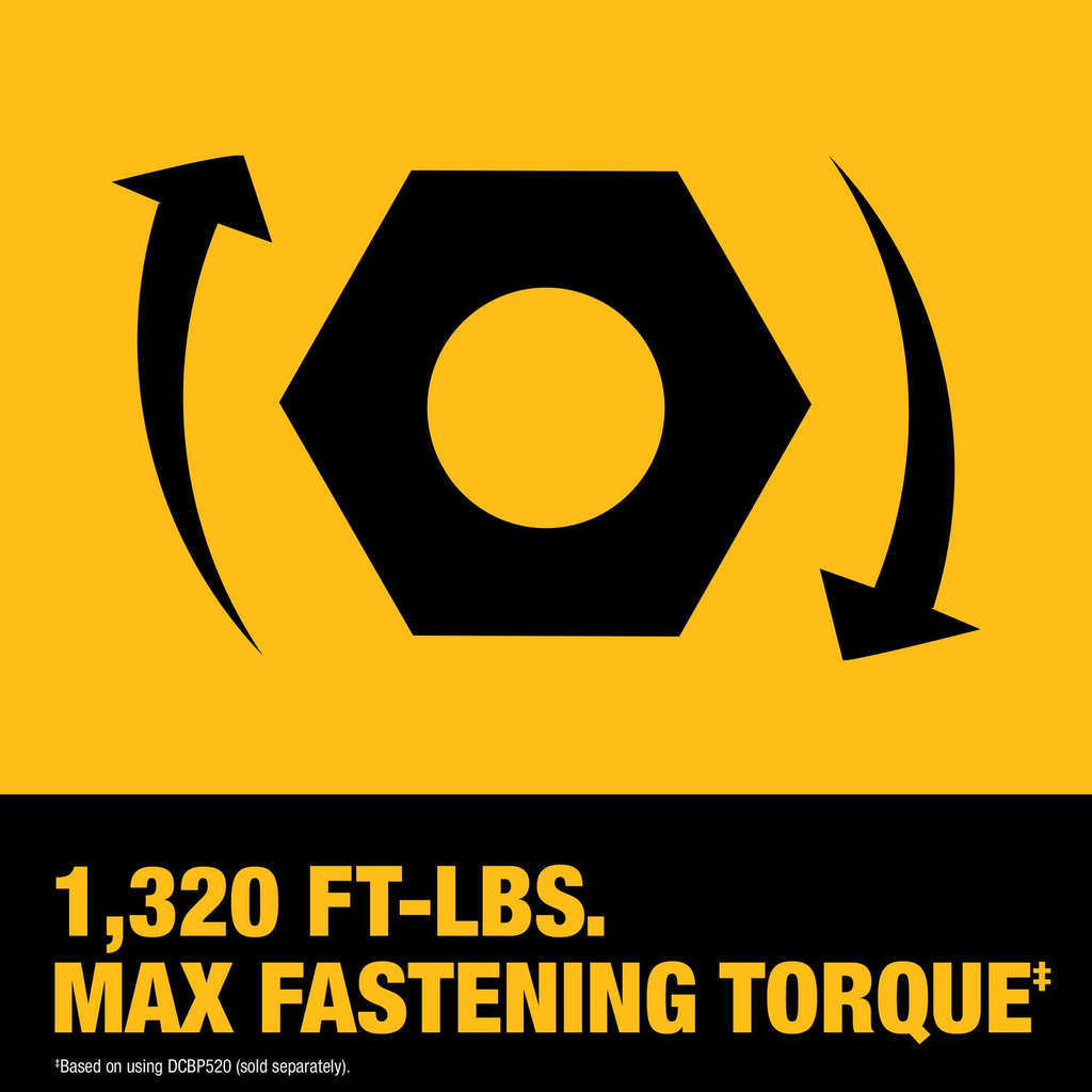DEWALT 20V MAX* XR Brushless Cordless 1/2 In. High Torque Impact Wrench With Hog Ring Anvil (Tool Only)