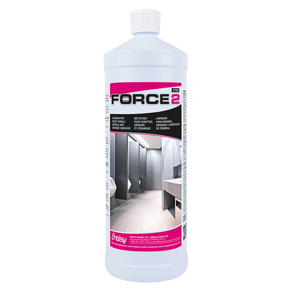 FORCE 2 - Nettoyant pour cuvettes de toilettes, urinoirs et surfaces en céramique, 3728, 1 L, 6/cs