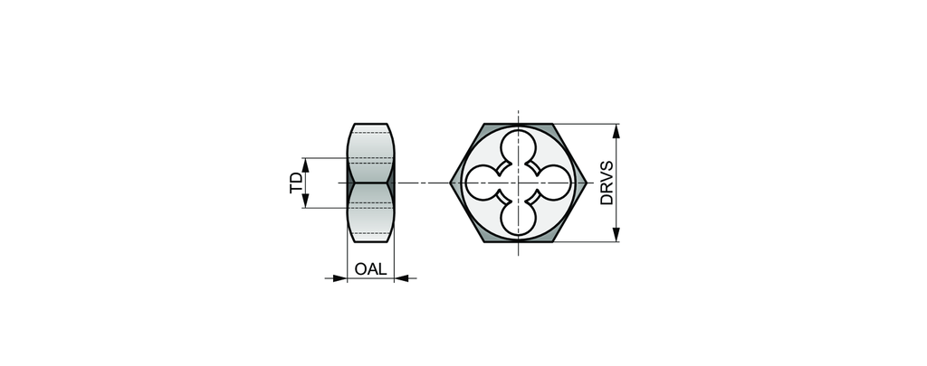 F302 HSS BRT M Dienuts BS 1127:1950 M6 x 1.00 mm