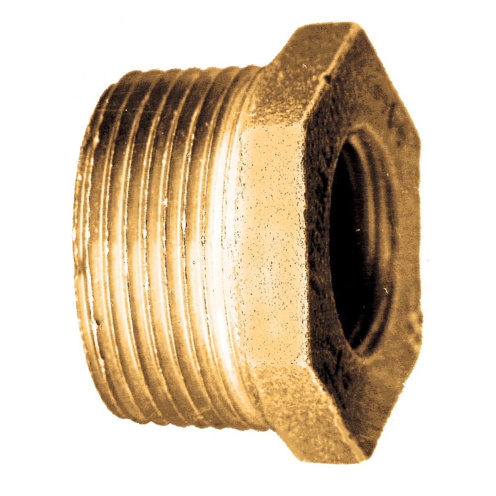 Cast Bushing, Brass, 1 MPT x 3/4 FPT