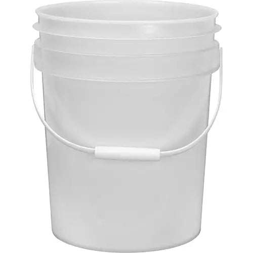 Round Open Head Pail, White, Plastic, 9.5 L