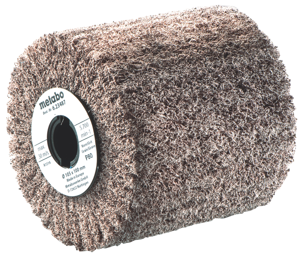 Metabo 623488000 Non‑Woven Abrasive Flap Wheel P180 Grit 4″ × 4″