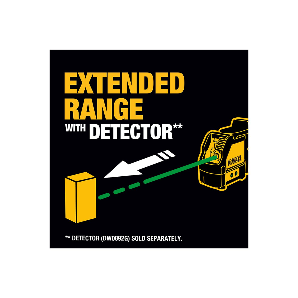 DEWALT Green Cross Line Laser, 165 ft Range