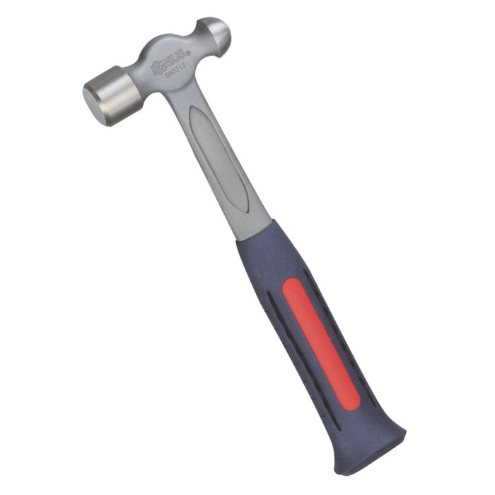 Ball Peen Hammer, 1lb/454g, Forged Steel Head, Ergonomic Handle for Metalworking and Automotive