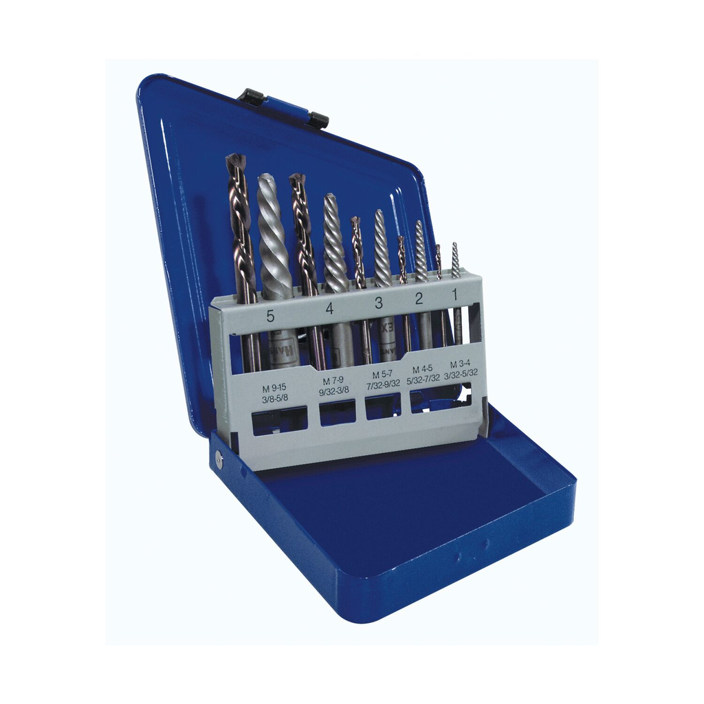 IRWIN 10-pc Spiral Extractor & Drill Bit Set in Metal Index