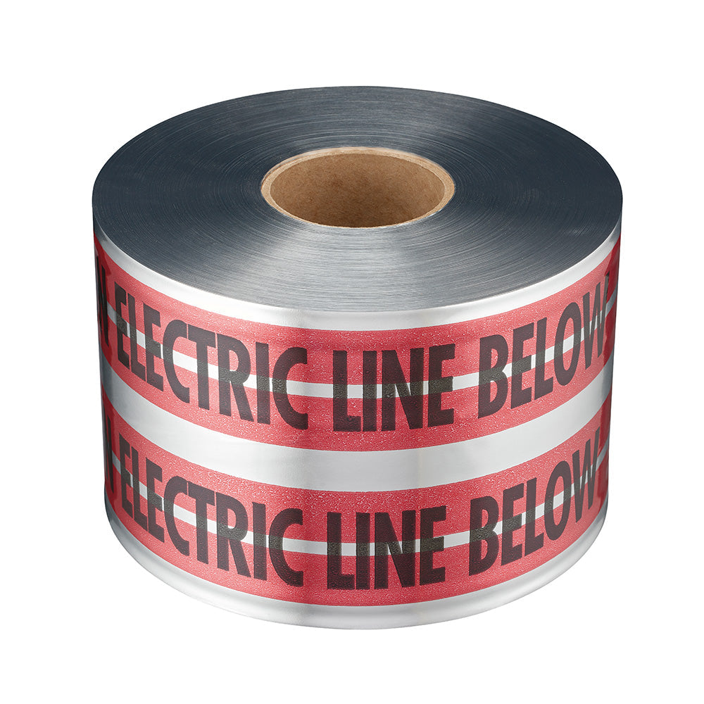 Empire® Magnatec® Premium Detectable Electric Line Tape, Red, 5mil, 6''x1000', 2/pk