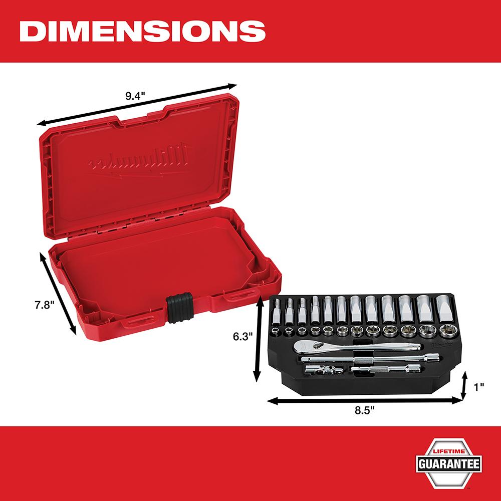 28 Pc. Ratchet & Socket Set-Metric