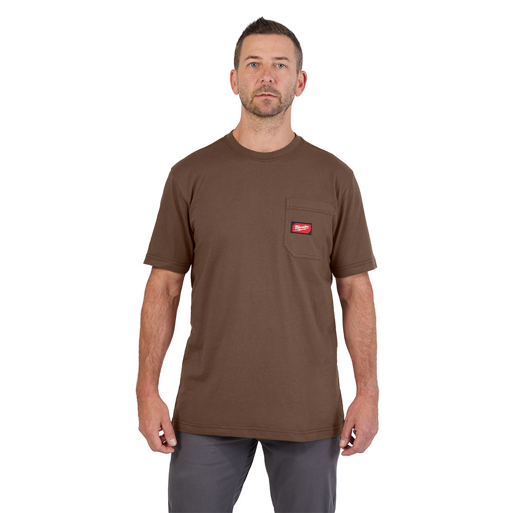 Gridiron™ Pocket T-shirt - Short Sleeve Brown 2X