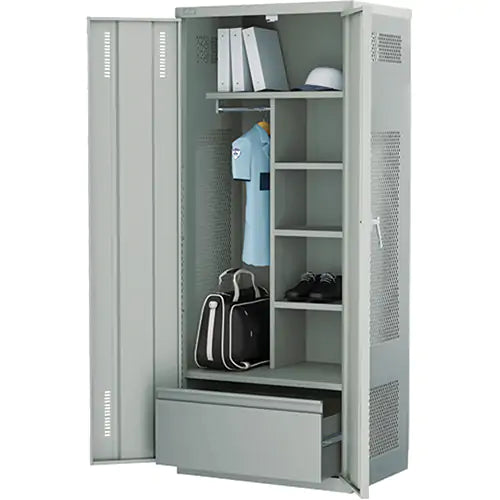 Coffre de rangement de luxe, acier, 36 po l x 24 po P x 72 po H, gris
