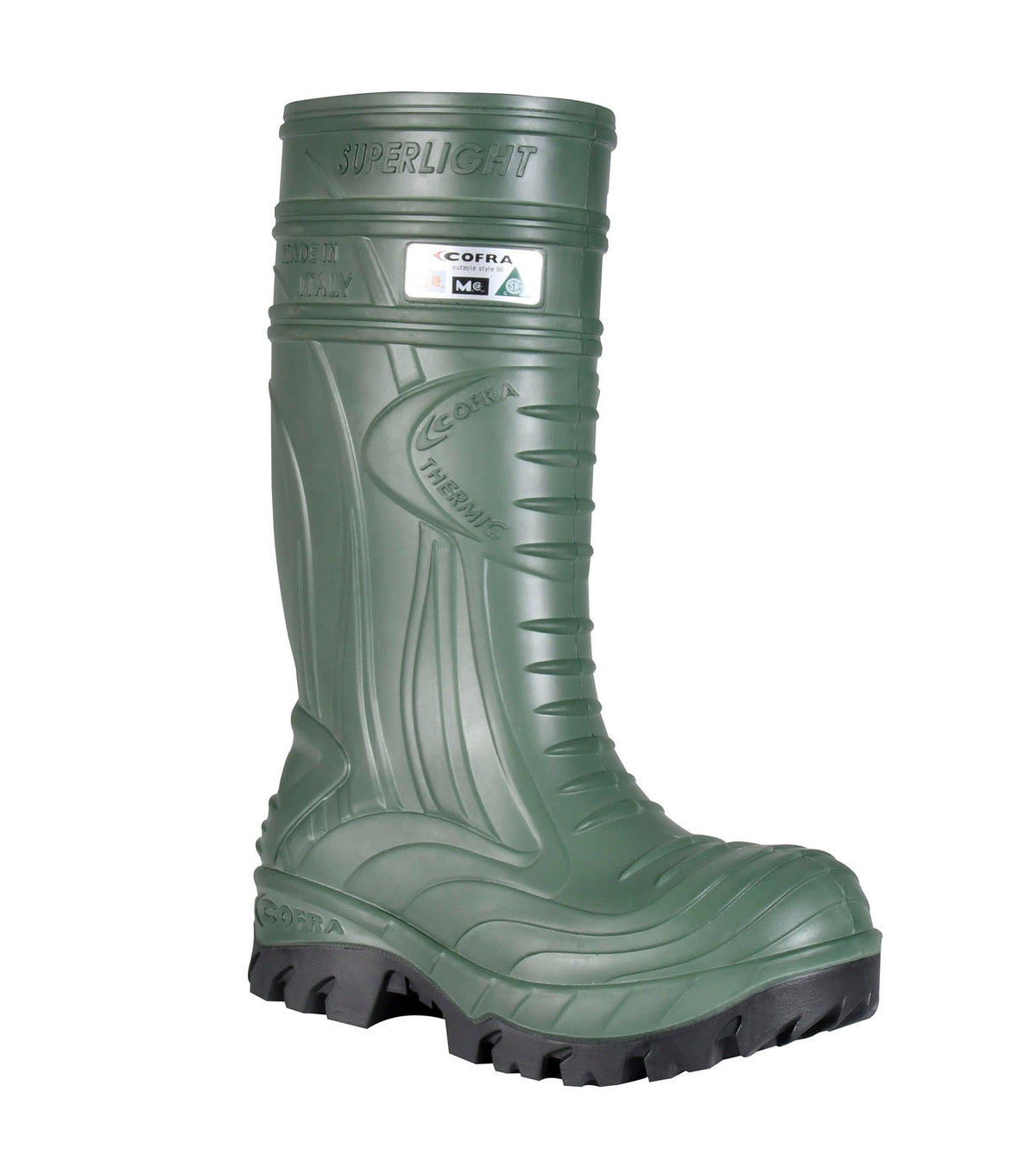 Thermic, Insulated PU Work Boots With Metguard Protection, Green , Size 6