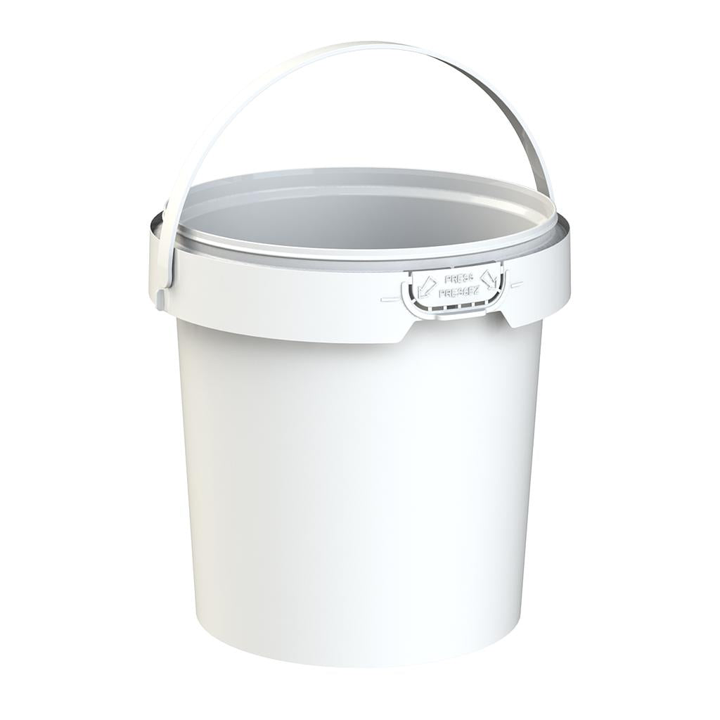 Plastic Pail, White, 2 Liters