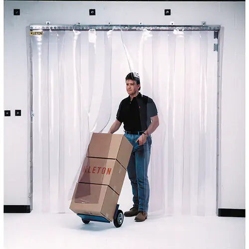 Portes à rideaux à lanières, PVC standard, ouverture de porte de 10 pi x 10 pi, largeur de bande de 12 po, épaisseur de bande de 0,120 po