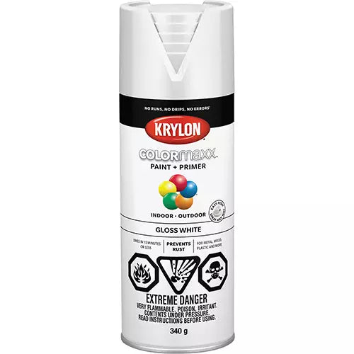 Peinture et apprêt COLORmaxx, blanc brillant, aérosol de 340 ml