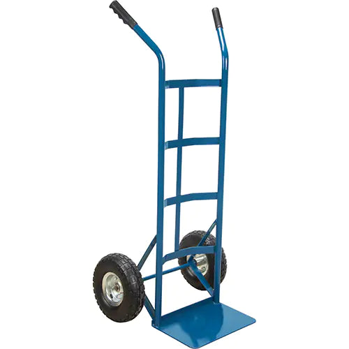 All-Welded Hand Truck, Dual Handle, Pneumatic Wheels, Steel, 46" Height, 600 lbs. Capacity